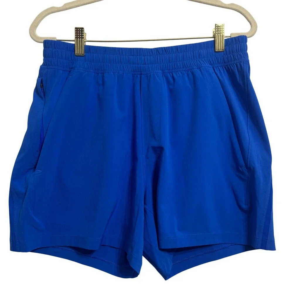 Lululemon Pace Breaker Linerless Short Mens M Blue Excellent 5